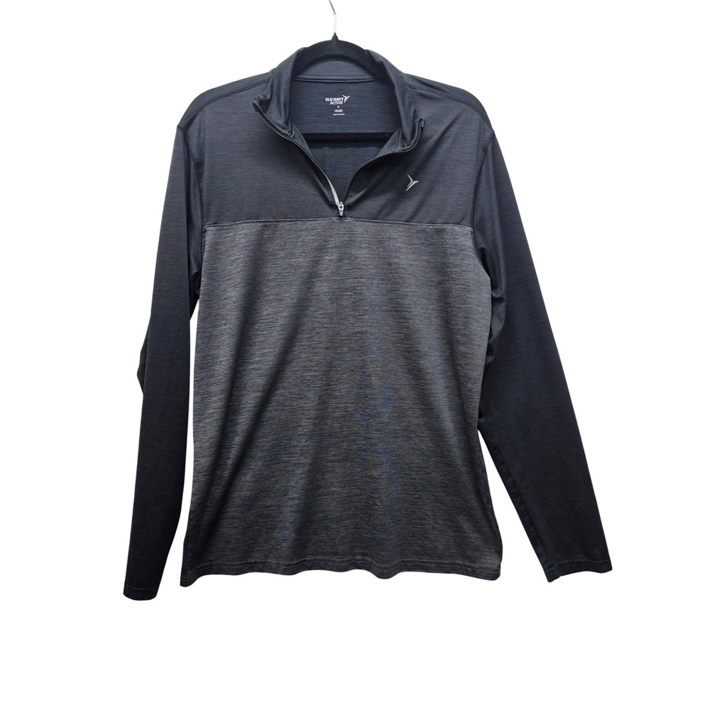 Old Navy Active Mens Go-Dry Quarter Zip Pullover Grey Size M Long Sleeve